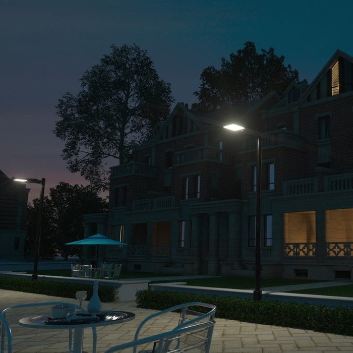 Lampadaire solaire 3000lm blanc froid 6000K