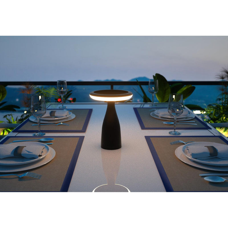 Lampe de table solaire noir