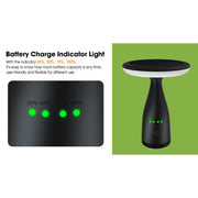 Lampe de table solaire noir