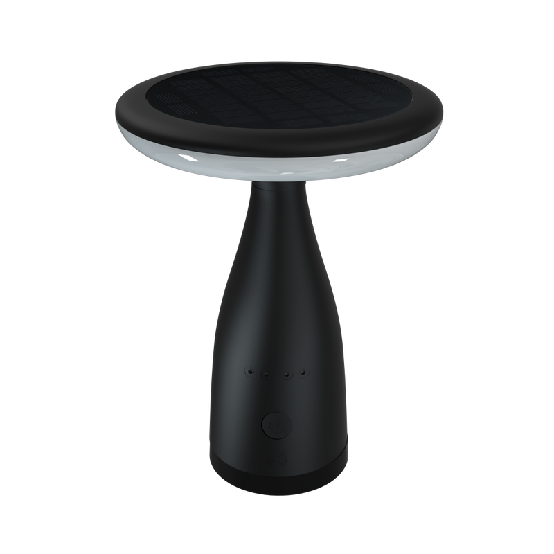 Lampe de table solaire noir