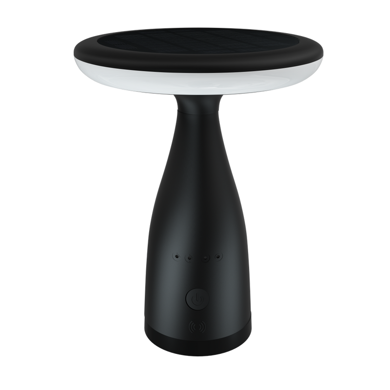 Lampe de table solaire noir