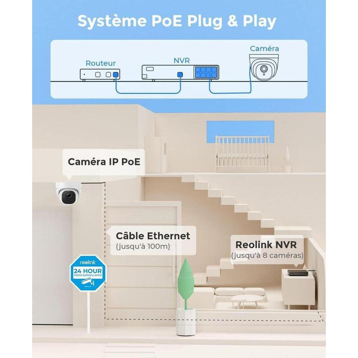 Pack Reolink - Enregistreur NVR 2To + 4 caméras RLC-520A 5MP