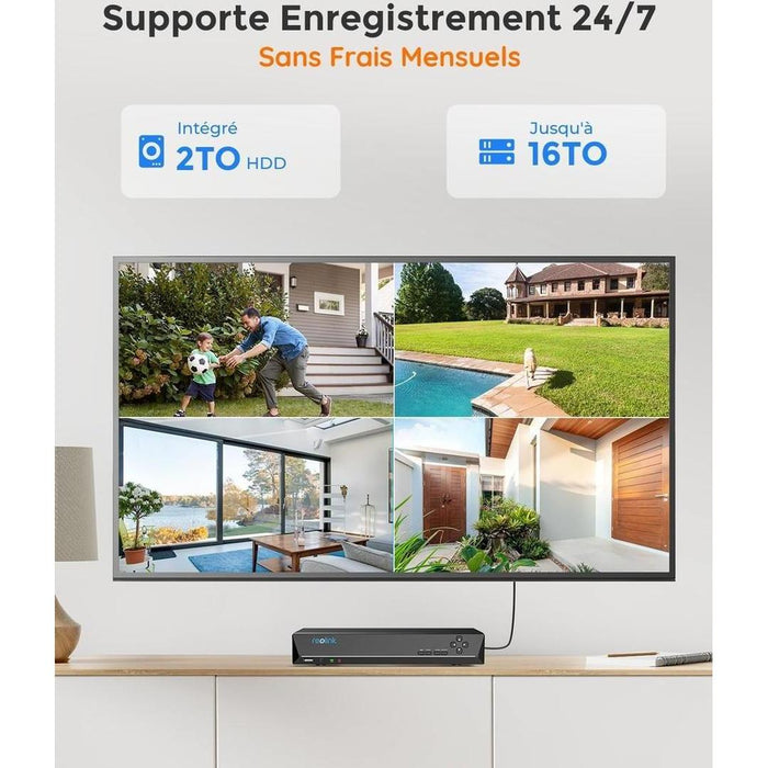 Pack Reolink - Enregistreur NVR 2To + 4 caméras RLC-520A 5MP