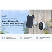 Reolink Argus 3 Pro 2024 Blanc-Caméra solaire Wifi 5MP - Détection intelligente