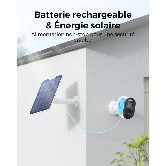 Reolink Argus 3E - Caméra solaire 3MP, carte SD Kingston 32Go inclus