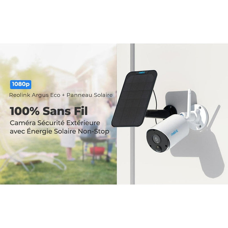 Reolink Argus Eco 2024 Blanc - Caméra solaire Wifi QHD 3MP