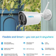 Reolink Argus Eco 2024 Blanc - Caméra solaire Wifi QHD 3MP