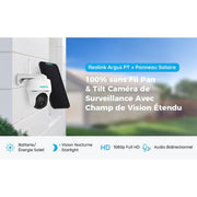 Reolink Argus PT Lite - Caméra solaire Wifi 3MP 360° - Détection intelligente