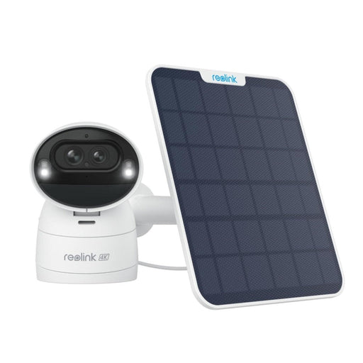 Reolink Argus Track - Caméra solaire Wifi 4K 8MP avec carte SD Kingston 64Go inclus, double objectif 360° - Suivi de mouvement et zoom automatique