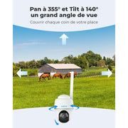 Reolink Go PT Plus - Caméra solaire 4G autonome 5MP 360° - Détection intelligente