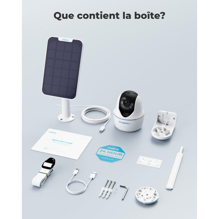 Reolink Go PT Plus - Caméra solaire 4G autonome 5MP 360° avec carte SD 32Go inclus - Détection intelligente