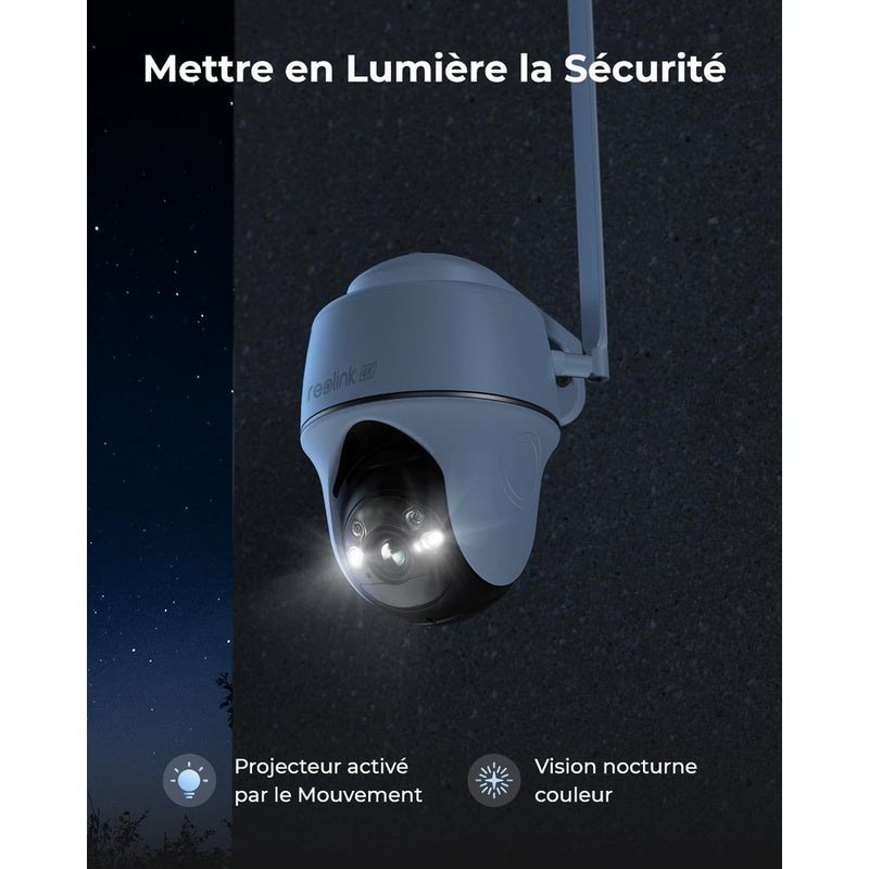 Reolink Go PT Ultra - Caméra solaire 4G autonome 8MP 360° - Détection intelligente