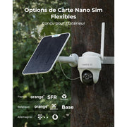 Reolink Go PT Ultra - Caméra solaire 4G autonome 8MP 360° - Détection intelligente