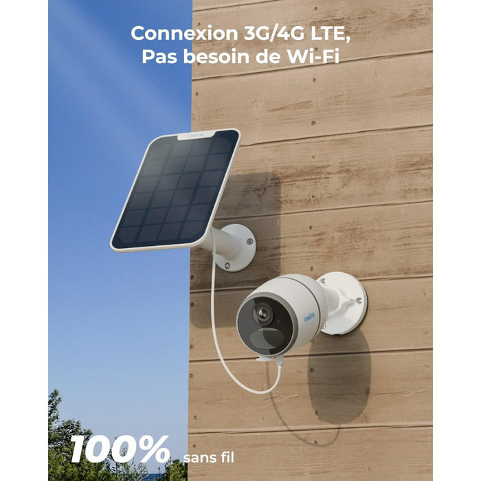 Reolink Go Plus - Caméra solaire 4G autonome 4MP avec carte SD 32Go inclus - Détection intelligente