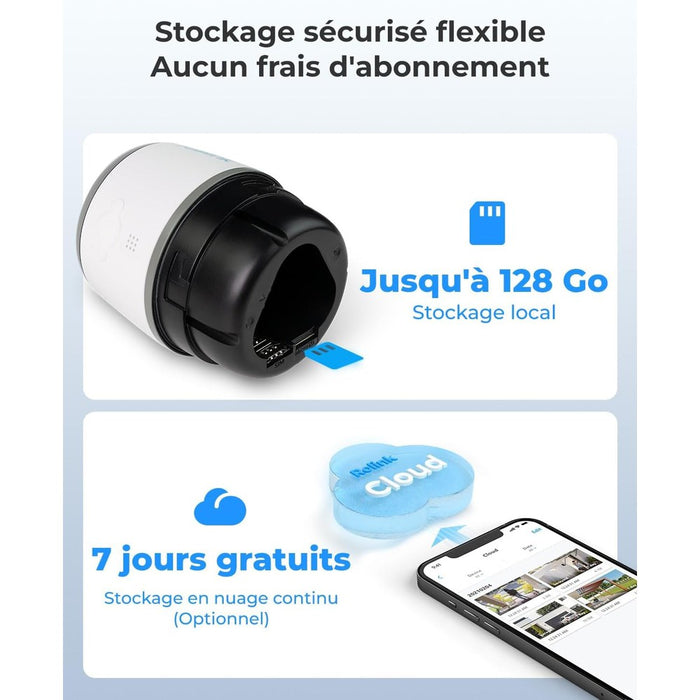 Reolink Go Plus - Caméra solaire 4G autonome 4MP avec carte SD 32Go inclus - Détection intelligente