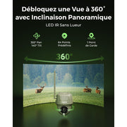 Reolink Go Ranger PT- Caméra solaire 4G autonome 8MP 360° - Infrarouge invisible