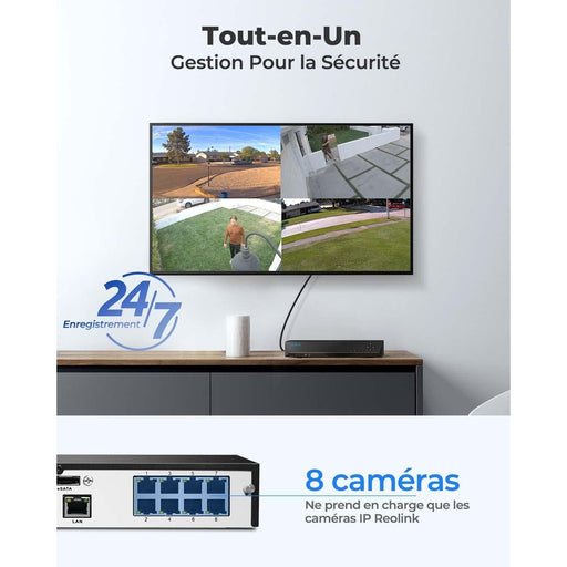 Reolink RLN8-410 - NVR 8 canaux POE 4K - 2To inclus