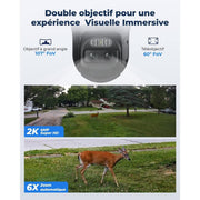 Reolink TrackMix - Caméra solaire Wifi 2K 4MP, double objectif 360° - Suivi de mouvement et zoom automatique