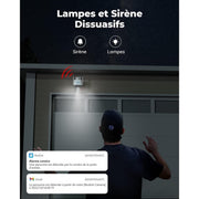 Reolink TrackMix - Caméra solaire Wifi 2K 4MP, double objectif 360° - Suivi de mouvement et zoom automatique