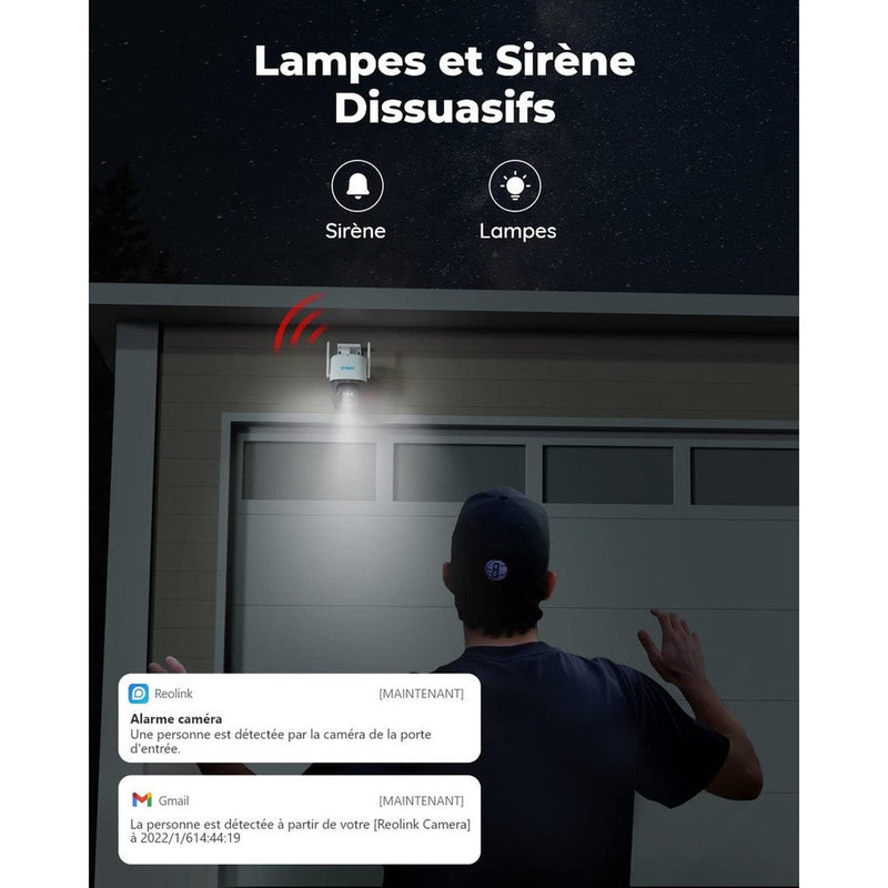 Reolink TrackMix - Caméra solaire Wifi 2K 4MP, double objectif 360° - Suivi de mouvement et zoom automatique