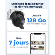 Reolink TrackMix - Caméra solaire Wifi 2K 4MP, double objectif 360° - Suivi de mouvement et zoom automatique