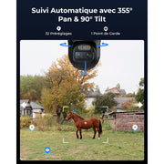Reolink TrackMix LTE - Caméra solaire 4G 2K 4MP double objectif 360° - Suivi de mouvement et zoom automatique