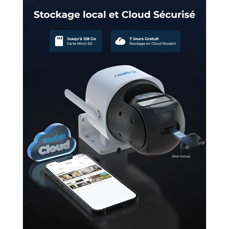 Reolink TrackMix LTE - Caméra solaire 4G 2K 4MP double objectif 360° - Suivi de mouvement et zoom automatique