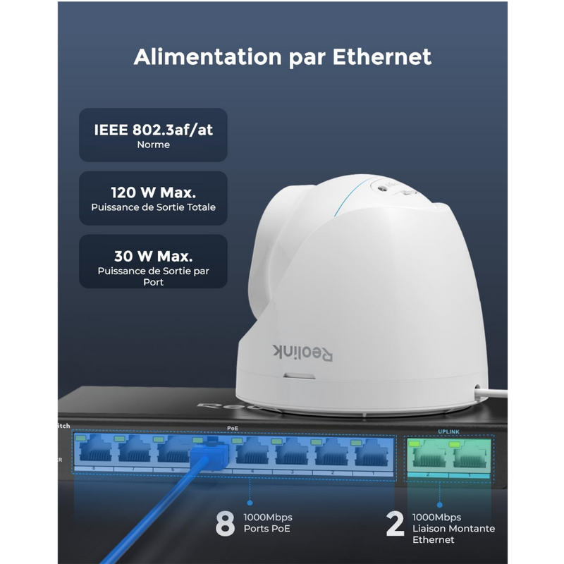 Reolink RLA-PS1 - Switch POE GB 8 Ports