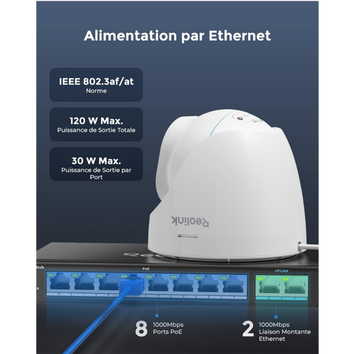 Reolink RLA-PS1 - Switch POE GB 8 Ports