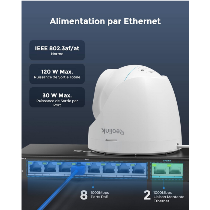 Reolink RLA-PS1 - Switch POE GB 8 Ports