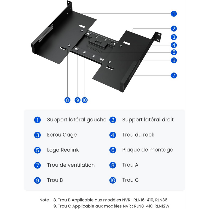 Reolink RLA-RM1 - Support NVR mural ou en rack