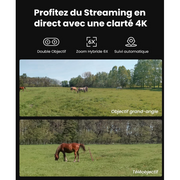 Reolink TrackMix LTE Camouflage - Caméra solaire 4K 8MP, double objectif 360° - Suivi de mouvement et zoom automatique
