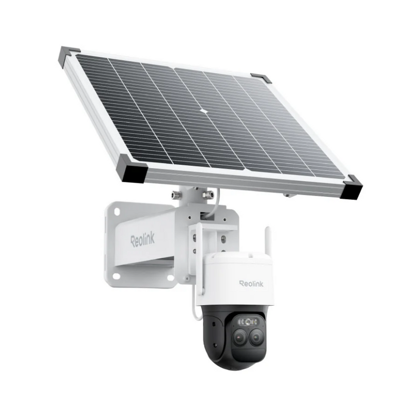 Reolink TrackMix LTE Plus 2 - Caméra solaire 4G 2K 8MP - Enregistrement 24/7 - Double objectif 360° - Suivi de mouvement et zoom automatique