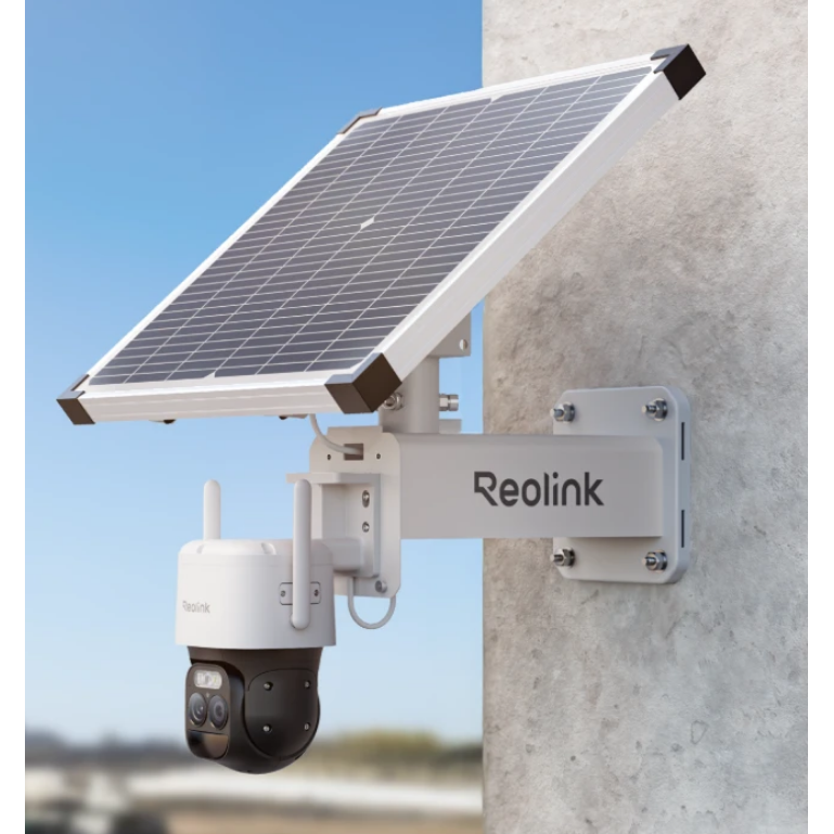 Reolink TrackMix LTE Plus 2 - Caméra solaire 4G 2K 8MP - Enregistrement 24/7 - Double objectif 360° - Suivi de mouvement et zoom automatique
