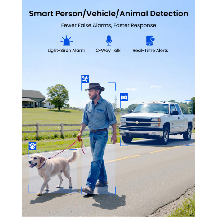 Reolink TrackMix LTE Plus 2 - Caméra solaire 4G 2K 8MP - Enregistrement 24/7 - Double objectif 360° - Suivi de mouvement et zoom automatique-Tektek
