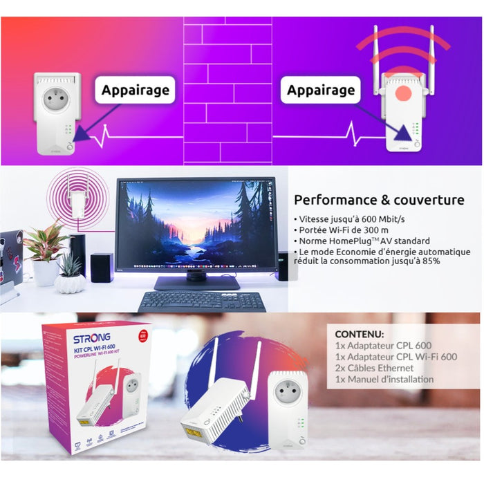 Strong - Kit CPL Wifi 600mbps duo