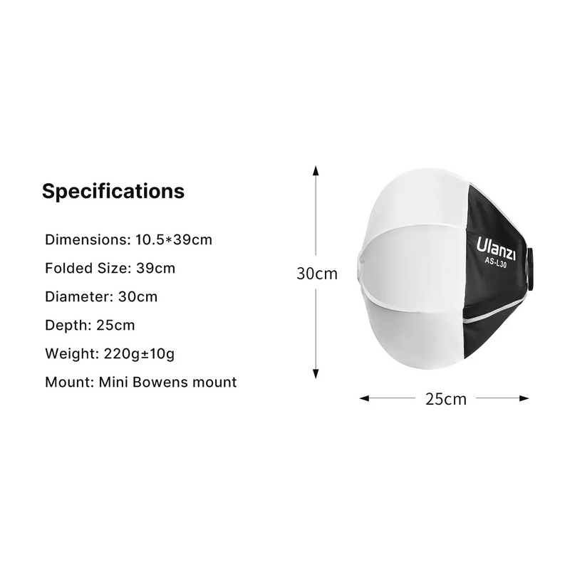 Ulanzi AS-L30 - Soft Box 30cm pour LT08