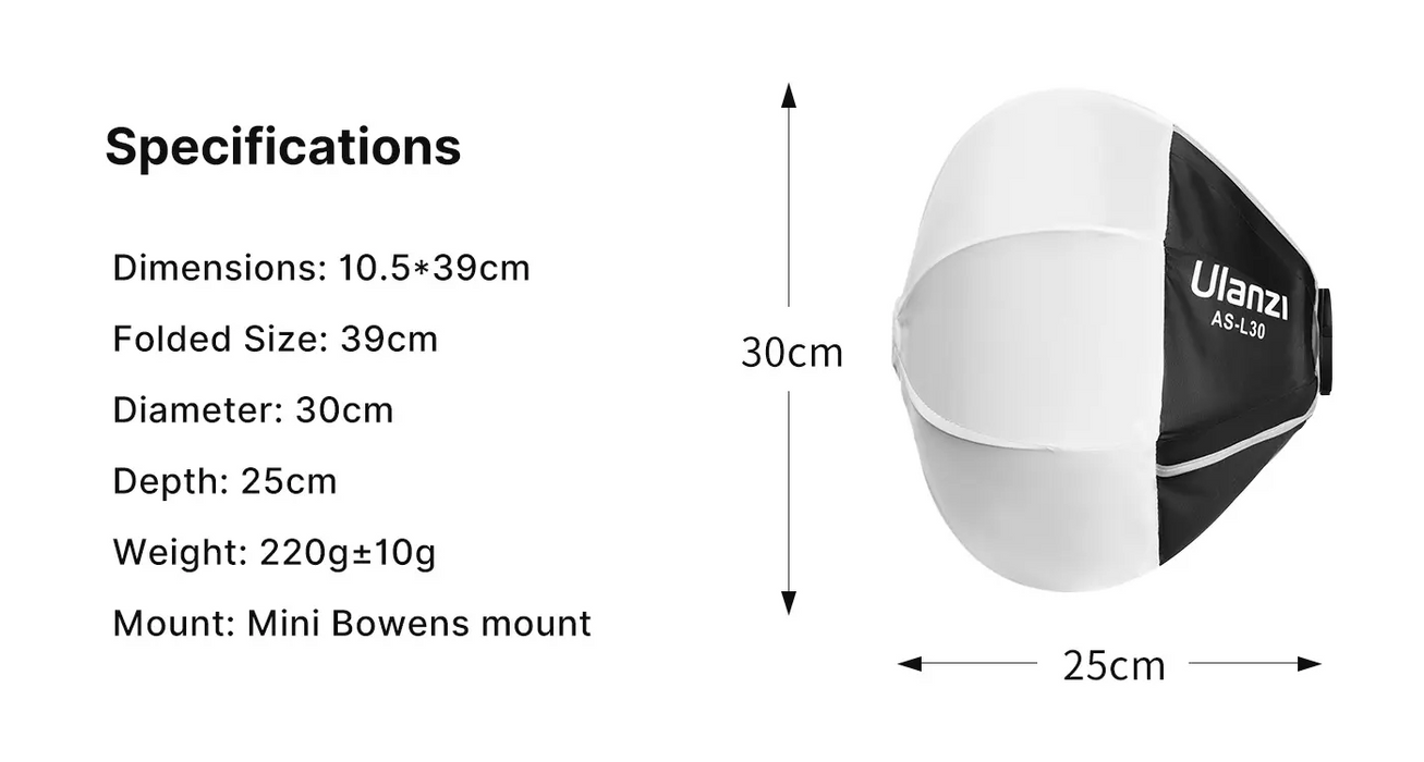 Ulanzi AS-L30 - Soft Box 30cm pour LT08