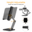 Vijim - Support Tablette et Téléphone en aluminium avec base lestée, réglable à 360° et pliable
