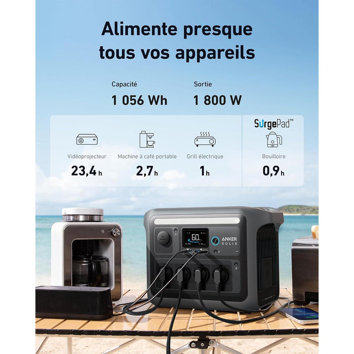 Anker SOLIX C1000 - Générateur Solaire Portable 1800W / 1056Wh