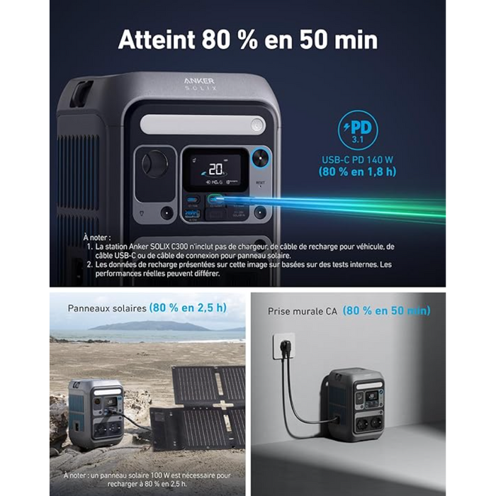 Anker C300X-Générateur solaire portable