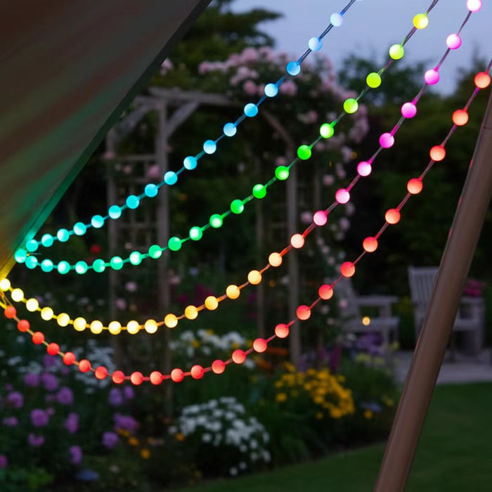 Guirlande solaire multicolore dynamique 20m