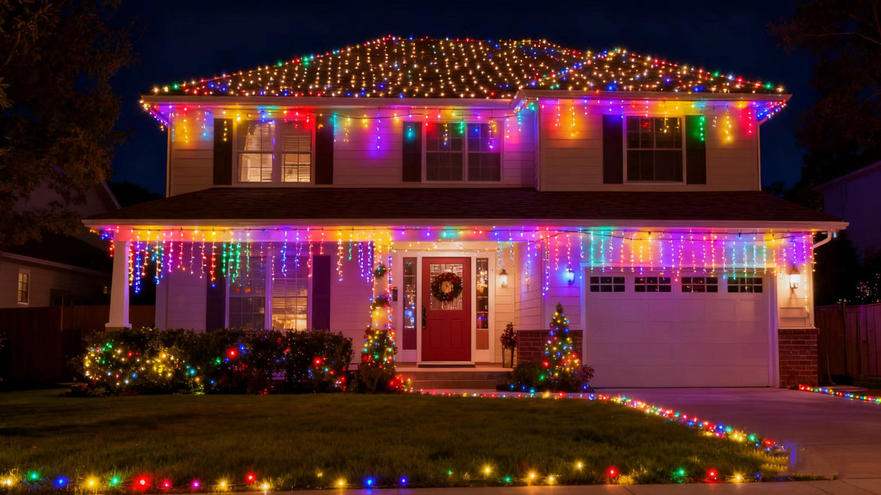 Guirlande solaire multicolore dynamique 20m