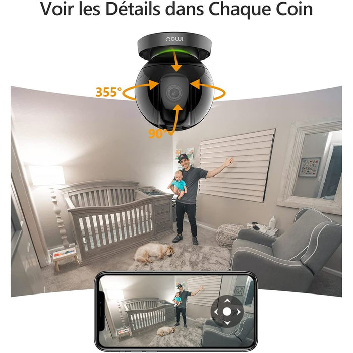 Imou - Caméra Wifi Rex 3D 3MP 360° avec suivi de mouvement automatique