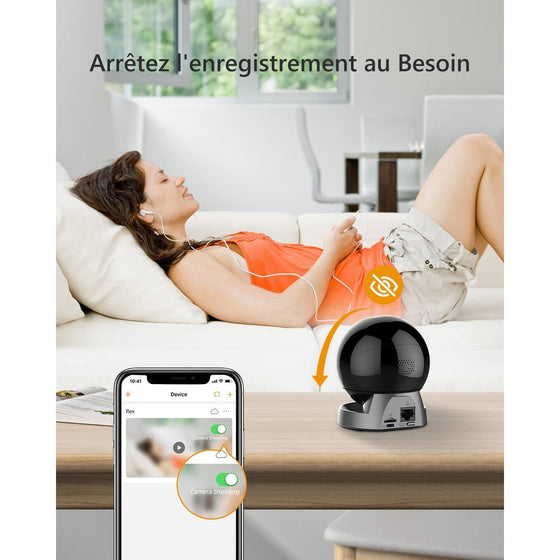 Imou - Caméra Wifi Rex 4MP 360° avec suivi de mouvement automatique (IPC-A46LP)