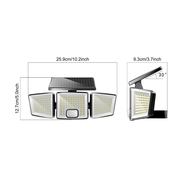 Spot solaire triple 15000lm PIR-Tektek