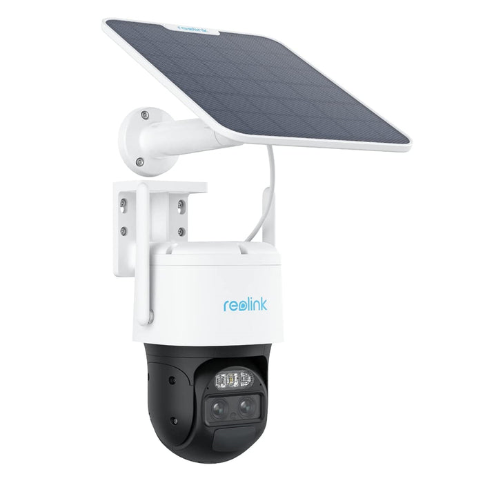 Reolink TrackMix - Caméra solaire Wifi 2K 4MP avec carte SD Kingston 64Go inclus, double objectif 360° - Suivi de mouvement et zoom automatique