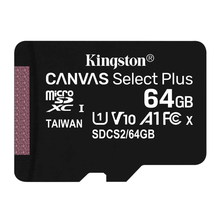 Kingston Canvas Select Plus - Carte Micro SD 64Go SDCS2 Class 10+ Adaptateur inclus