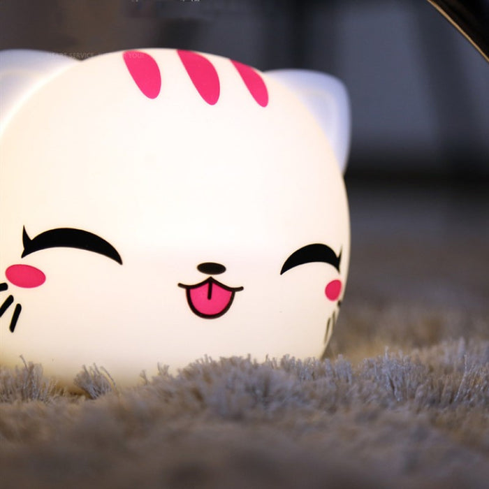 Veilleuse LED pour enfants, tactile, chat, rechargeable
