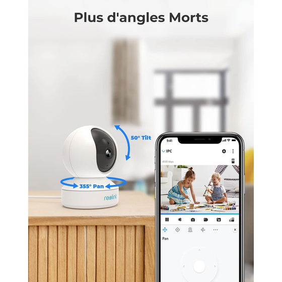 Reolink E1 - Caméra WiFi Intérieure 360° 3MP - Détection humains/animaux